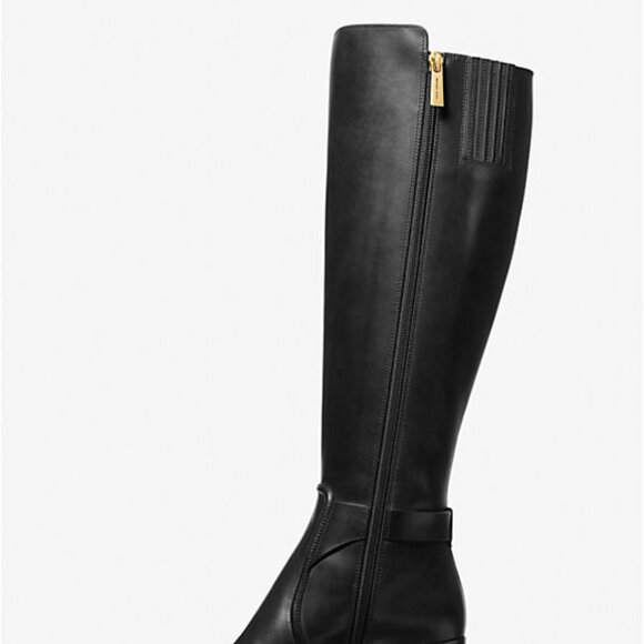 New* MICHAEL KORS Carmen Leather Riding Boots Black Color Size 7 $478 - Picture 4 of 7